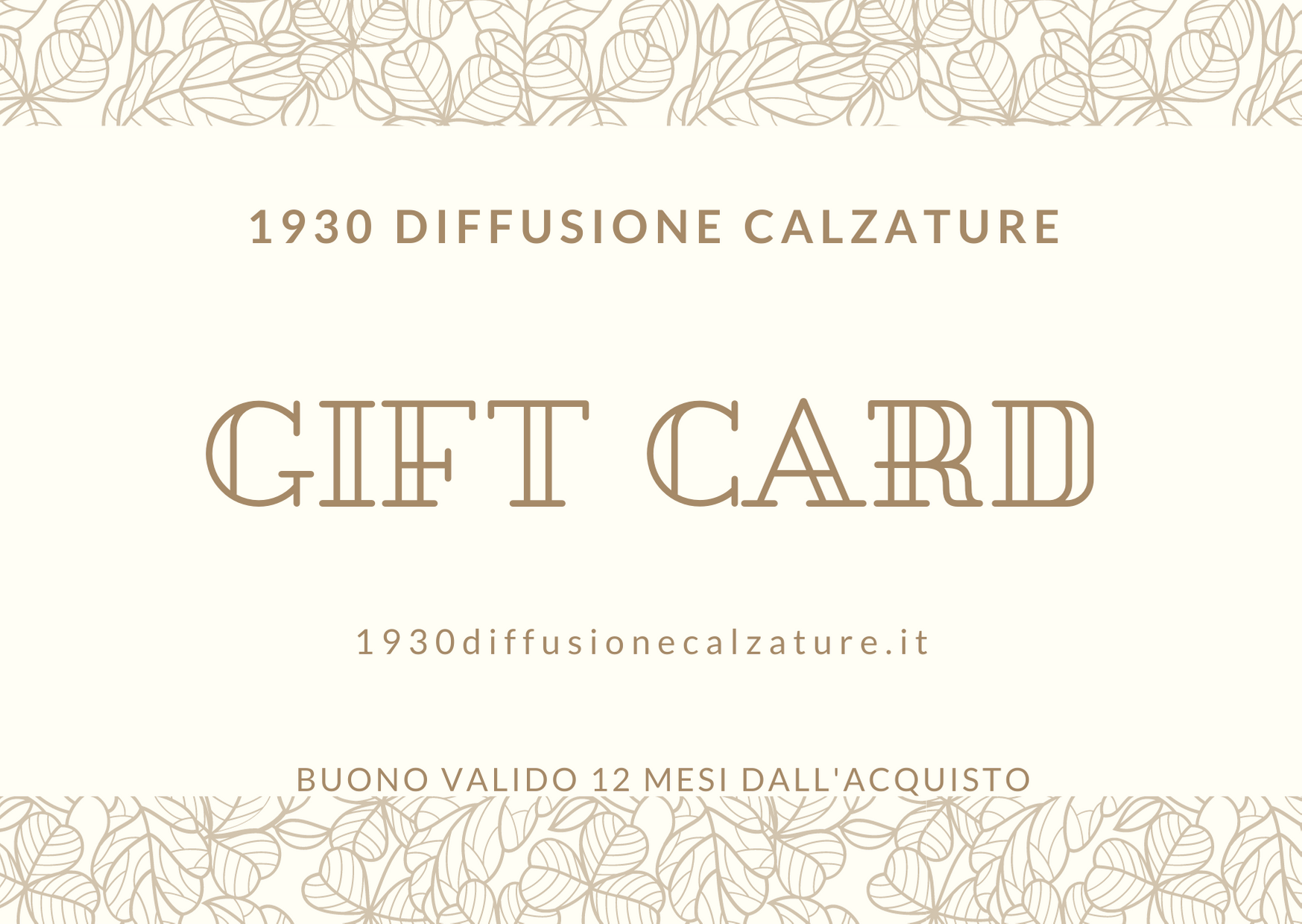 GIFTCARGENERICA.png 1930 DIFFUSIONE CALZATURE
